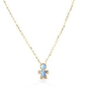 Collana in oro e madreperla blu Bimbi gioielli
