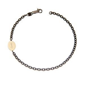 Bracciale uomo argento rodiato oro logo Bimbi
