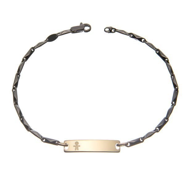 Bracciale da uomo in argento rodiato