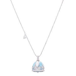 collana in argento con ciondolo bell blu di Bimbi Gioielli