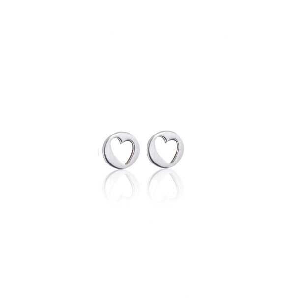 Orecchini in oro bianco con cuore - di Bimbi gioielli