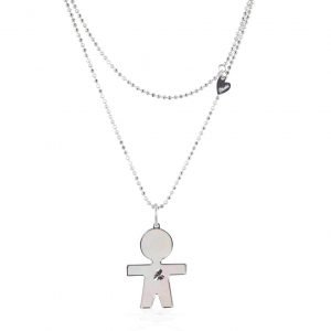 Collana madreperla bianca e diamante bimbi gioielli