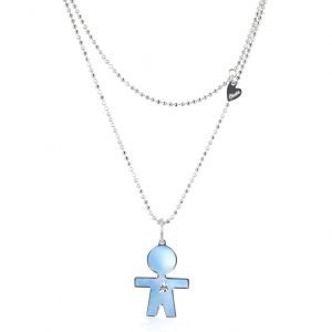 Collana madreperla blu e diamante bimbi gioielli