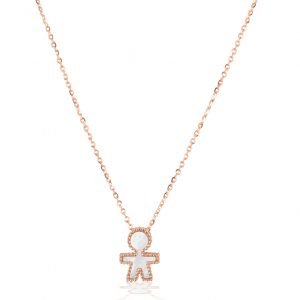 Collana in oro rosa con madreperla Bimbi Gioielli