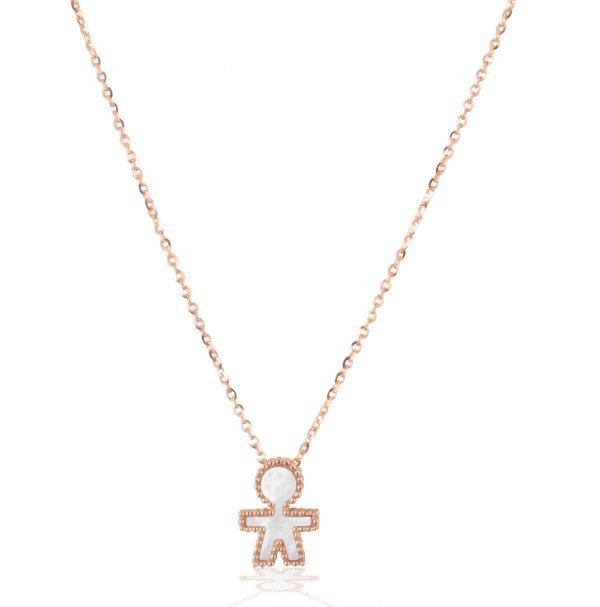 Collana in oro rosa con madreperla Bimbi Gioielli