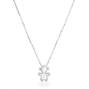 Collana in oro bianco diamanti Bimbi Gioielli