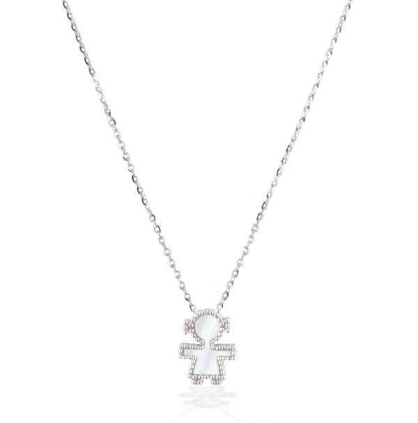 Collana in oro bianco diamanti Bimbi Gioielli