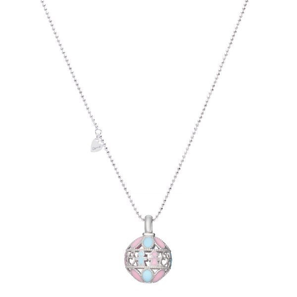 Collana ciondolo argento rosa e blu bimbi gioielli
